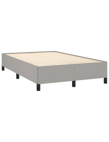 Giroletto a Molle con Materasso Grigio Chiaro 120x190cm Tessuto