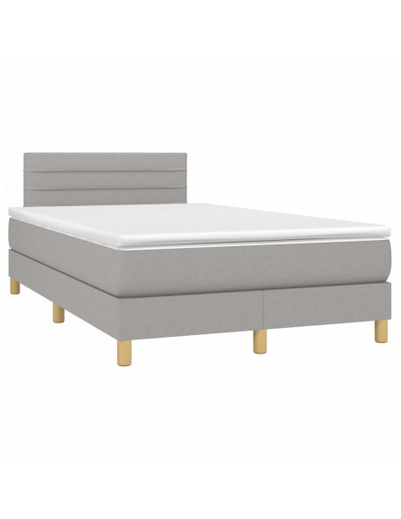 Giroletto a Molle con Materasso Grigio Chiaro 120x190cm Tessuto