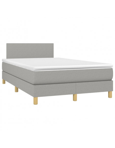 Giroletto a Molle con Materasso Grigio Chiaro 120x190cm Tessuto