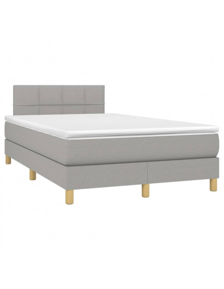 Giroletto a Molle con Materasso Grigio Chiaro 120x190cm Tessuto