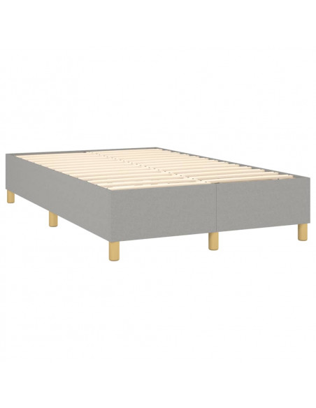Giroletto a Molle con Materasso Grigio Chiaro 120x190cm Tessuto
