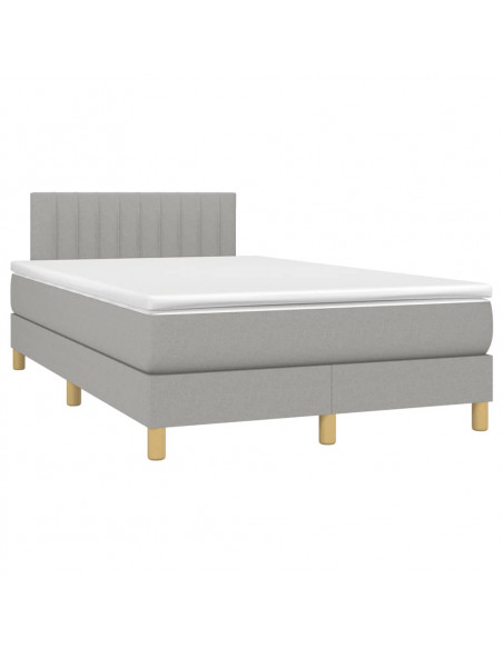 Giroletto a Molle con Materasso Grigio Chiaro 120x190cm Tessuto