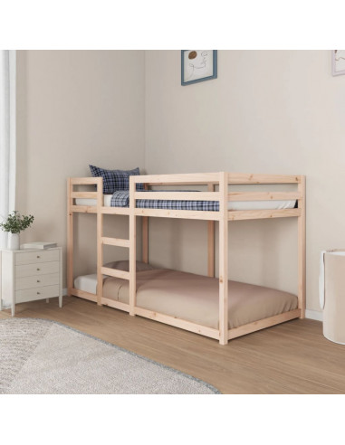 Letto a Castello 90x190 cm in Legno Massello di Pino