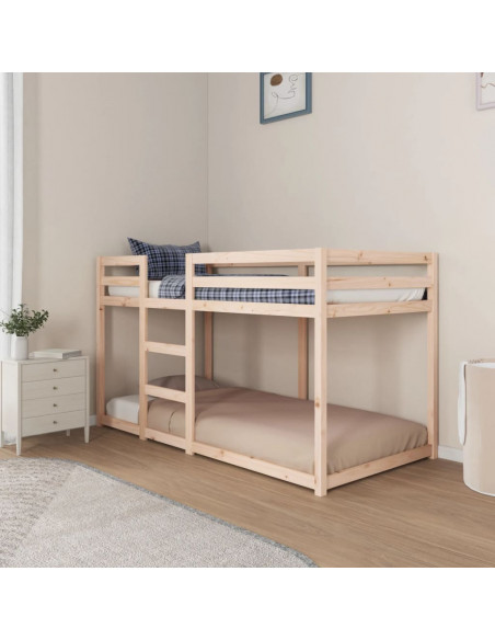 Letto a Castello 90x190 cm in Legno Massello di Pino
