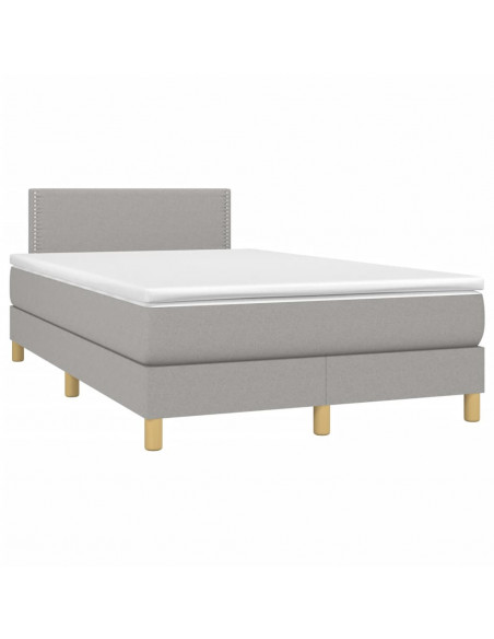 Giroletto a Molle con Materasso Grigio Chiaro 120x190cm Tessuto