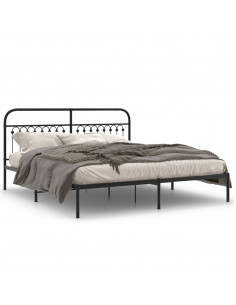 Giroletto con Testiera in Metallo Nero 183x203 cm 2