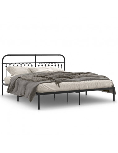 Giroletto con Testiera in Metallo Nero 183x203 cm