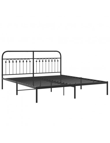 Giroletto con Testiera in Metallo Nero 183x203 cm