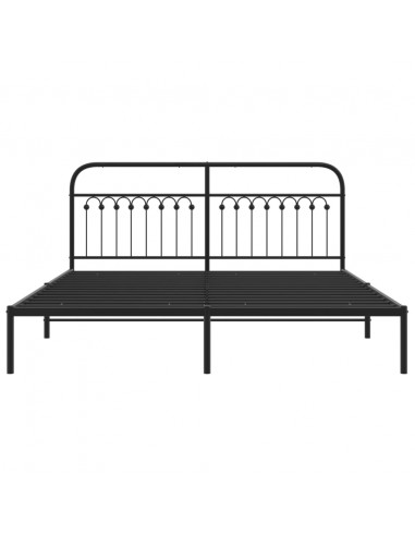 Giroletto con Testiera in Metallo Nero 183x203 cm