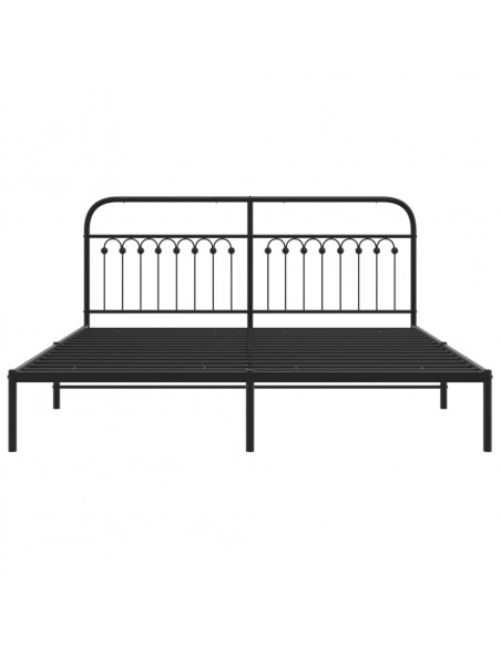 Giroletto con Testiera in Metallo Nero 183x203 cm