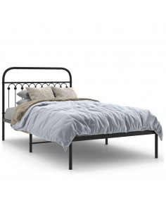 Giroletto con Testiera in Metallo Nero 107x203 cm 2