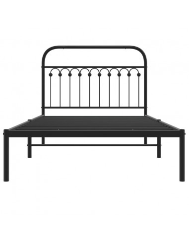 Giroletto con Testiera in Metallo Nero 107x203 cm