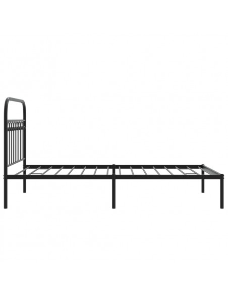Giroletto con Testiera in Metallo Nero 107x203 cm