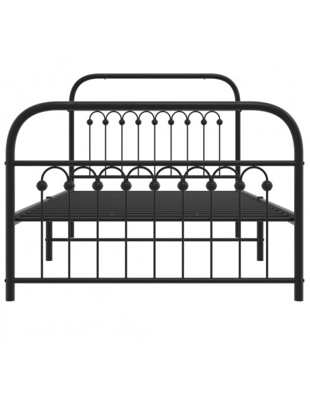 Giroletto con Testiera e Pediera Metallo Nero 100x190 cm