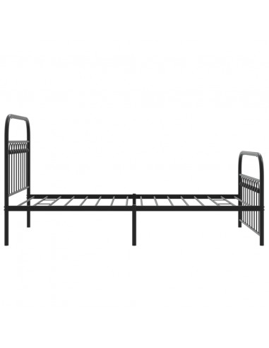 Giroletto con Testiera e Pediera Metallo Nero 100x190 cm