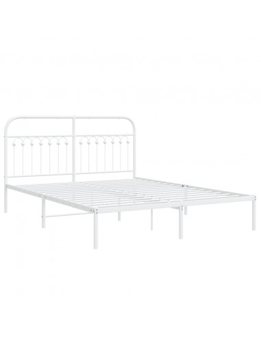Giroletto con Testiera Metallo Bianco 160x200 cm