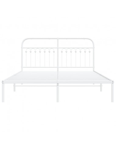 Giroletto con Testiera Metallo Bianco 160x200 cm