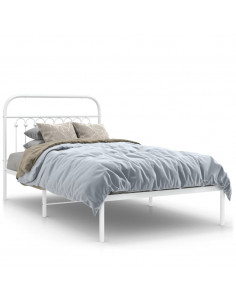 Giroletto con Testiera Metallo Bianco 100x200 cm 2