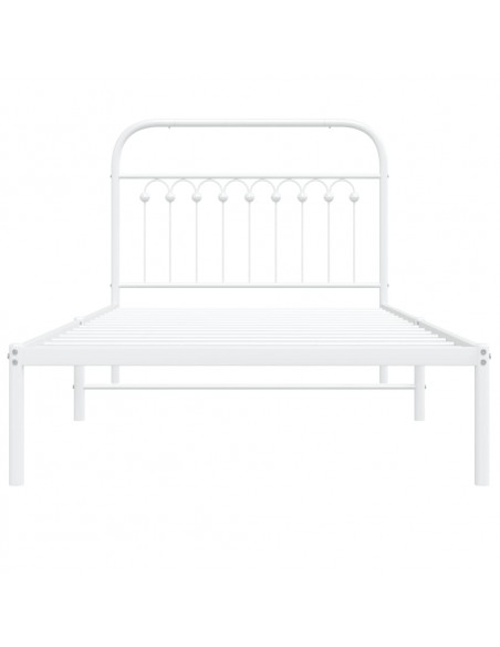 Giroletto con Testiera Metallo Bianco 100x200 cm