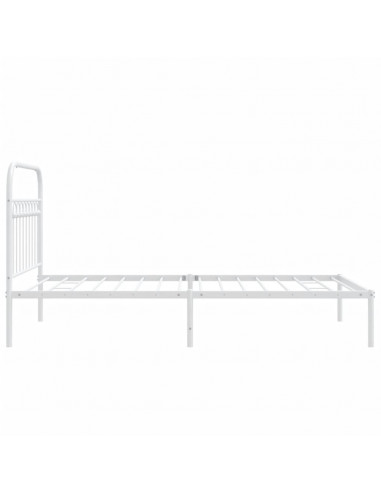Giroletto con Testiera Metallo Bianco 100x200 cm