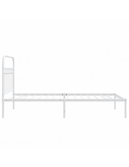 Giroletto con Testiera Metallo Bianco 100x200 cm