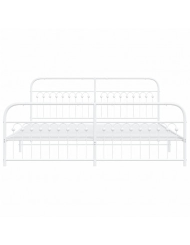 Giroletto con Testiera e Pediera Metallo Bianco 193x203 cm