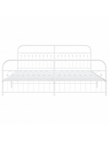 Giroletto con Testiera e Pediera Metallo Bianco 193x203 cm