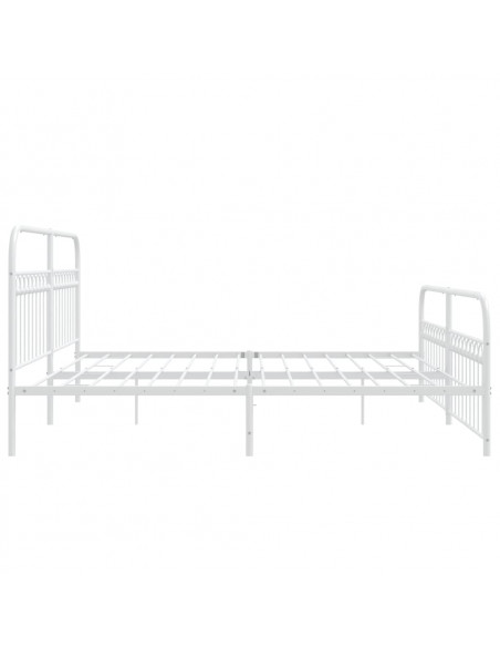 Giroletto con Testiera e Pediera Metallo Bianco 193x203 cm