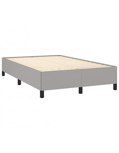 Giroletto a Molle con Materasso Grigio Chiaro 120x190cm Tessuto