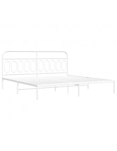 Giroletto con Testiera Metallo Bianco 200x200 cm