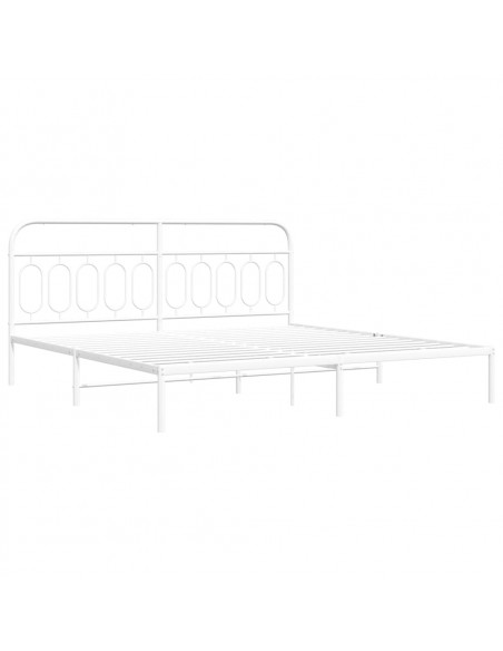Giroletto con Testiera Metallo Bianco 200x200 cm