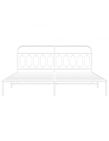 Giroletto con Testiera Metallo Bianco 200x200 cm