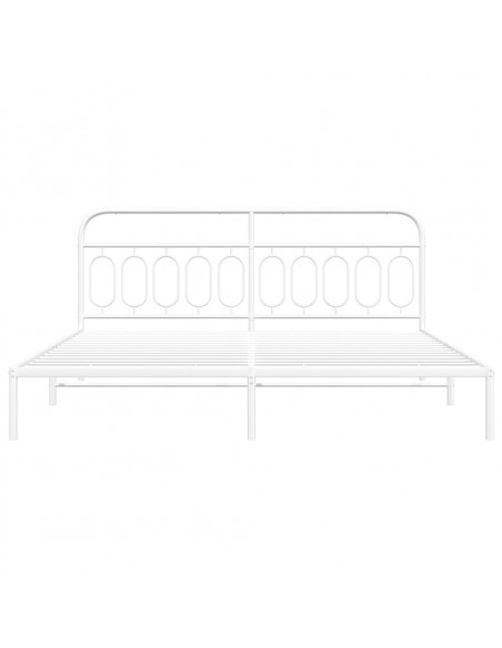Giroletto con Testiera Metallo Bianco 200x200 cm