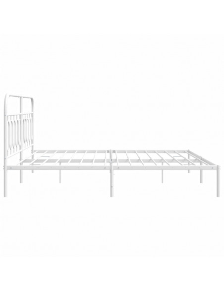Giroletto con Testiera Metallo Bianco 200x200 cm