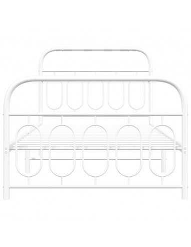 Giroletto con Testiera e Pediera Metallo Bianco 100x190 cm