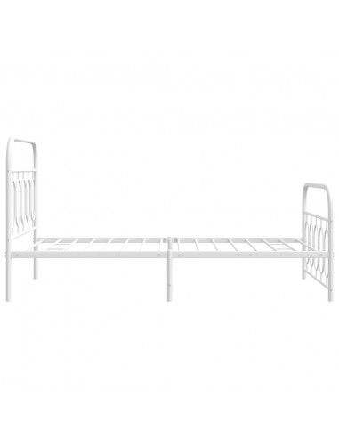 Giroletto con Testiera e Pediera Metallo Bianco 100x190 cm