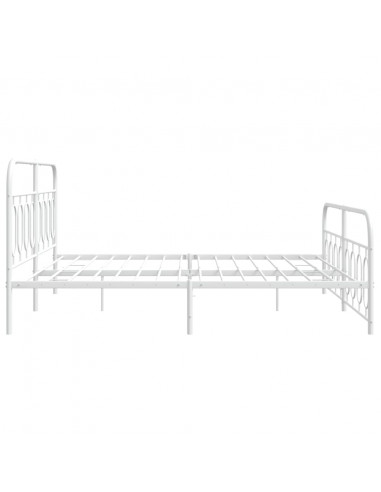 Giroletto con Testiera e Pediera Metallo Bianco 193x203 cm