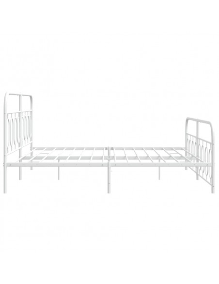 Giroletto con Testiera e Pediera Metallo Bianco 193x203 cm
