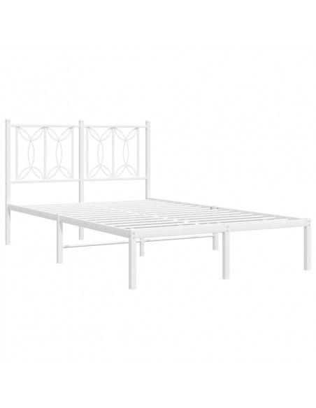 Giroletto con Testiera in Metallo Bianco 120x200 cm