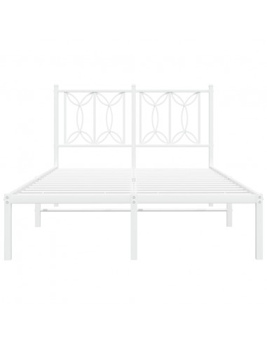 Giroletto con Testiera in Metallo Bianco 120x200 cm