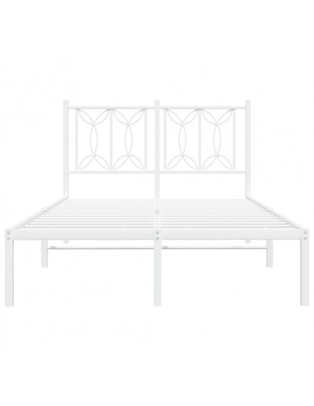 Giroletto con Testiera in Metallo Bianco 120x200 cm