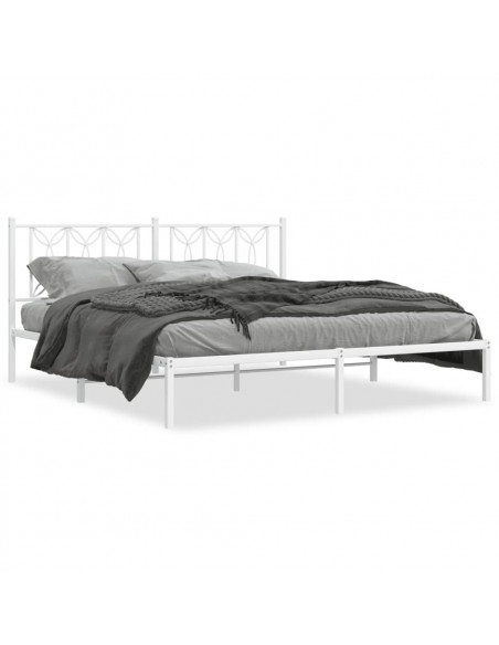 Giroletto con Testiera Metallo Bianco 183x213 cm