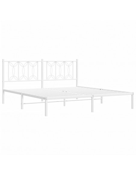 Giroletto con Testiera Metallo Bianco 183x213 cm