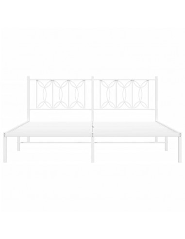 Giroletto con Testiera Metallo Bianco 183x213 cm