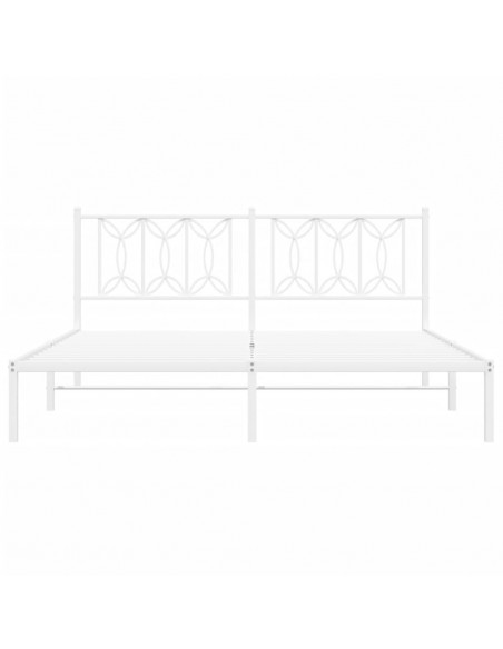 Giroletto con Testiera Metallo Bianco 183x213 cm