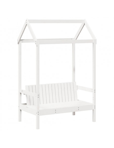 Set Dormeuse e Panca con Tetto Bianco 90x200cm Massello Pino