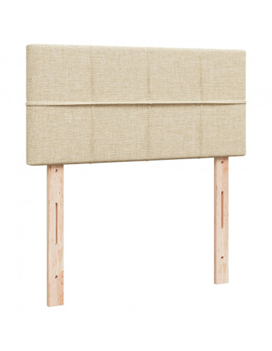 Giroletto a Molle con Materasso Crema 90x190 cm in Tessuto