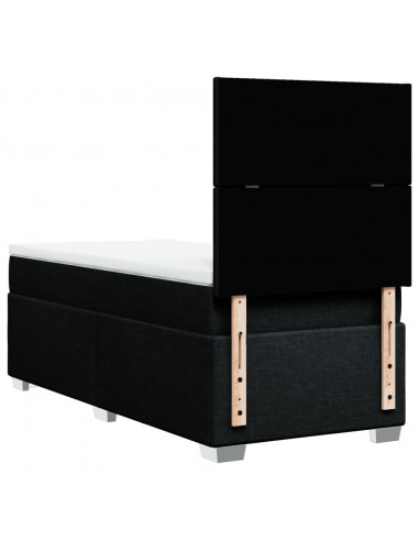 Giroletto a Molle con Materasso Nero 100x200 cm in Tessuto