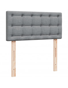 Giroletto a Molle con Materasso Grigio Chiaro 90x190 cm Tessuto 2