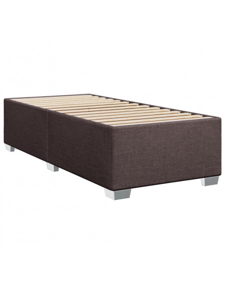 Giroletto a Molle con Materasso Marrone Scuro 90x190cm Tessuto